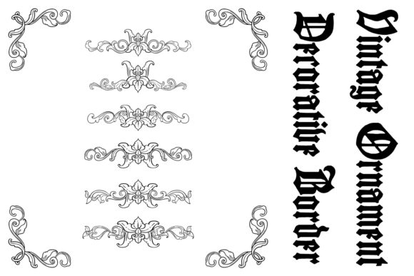 Download Vintage Flourish Decorative Borders - Premium Bundle