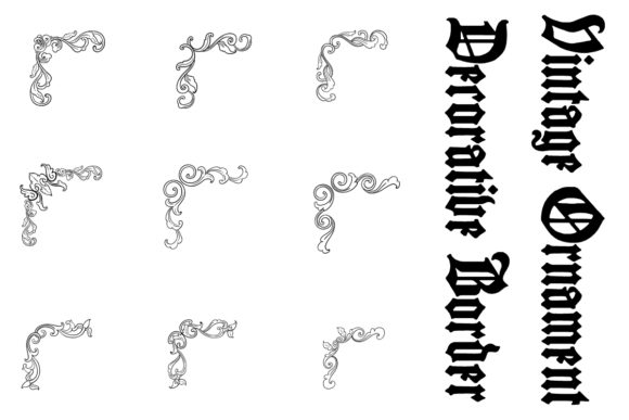 Download Vintage Flourish Decorative Borders - Border Collection