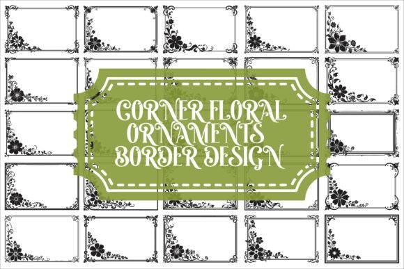Download Elegant Corner Floral Border Images Set - Border Collection