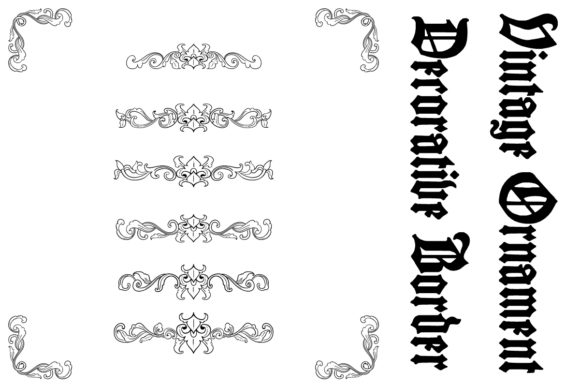 Download Vintage Flourish Decorative Borders - Premium Bundle