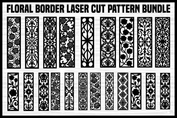 Download Floral Border Laser Cut Pattern Bundle - Border Collection