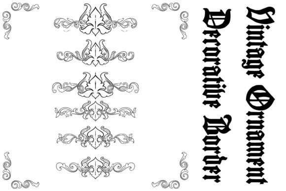Download Vintage Flourish Decorative Borders - Border Collection