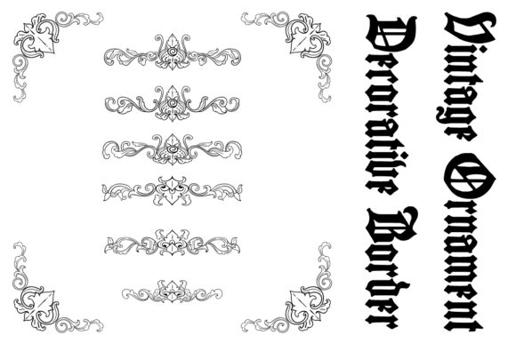 Download Vintage Flourish Decorative Borders - Premium Resources