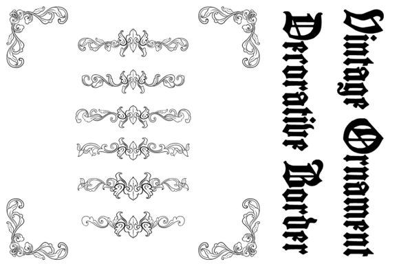 Download Vintage Flourish Decorative Borders - Premium Bundle