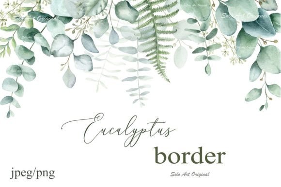 Download Eucalyptus Watercolor Border,background. - Border Collection